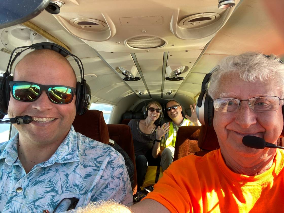Volunteer Pilot Group crew inside an aircraft